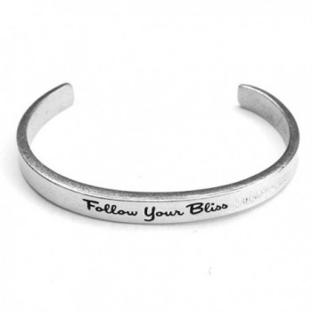 Women's Note To Self Inspirational Lead-Free Pewter Cuff Bracelet - Follow Your Bliss - CD127QC278T