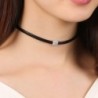 UMODE Leather Choker Zirconia Accented