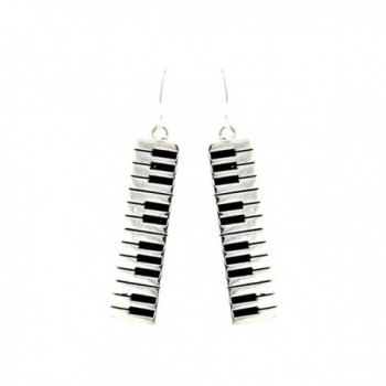 Silver Piano/Organ Keyboard Drop Earrings - C311U53DBPF