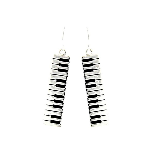 Silver Piano/Organ Keyboard Drop Earrings - C311U53DBPF