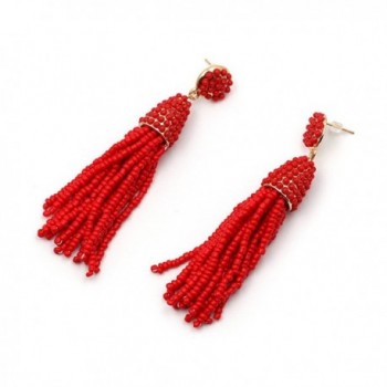 MELUOGE Womens Beaded Tassel Earrings