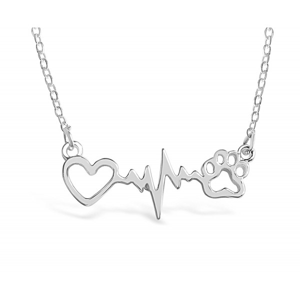 Rosa Vila Dog Paw Print With Heartbeat Necklace For Women - CE183WXTI5E