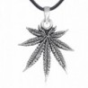 Dan's Jewelers Classic Marijuana Leaf Pendant Necklace- Fine Pewter Jewelry - CP1887OGIAZ