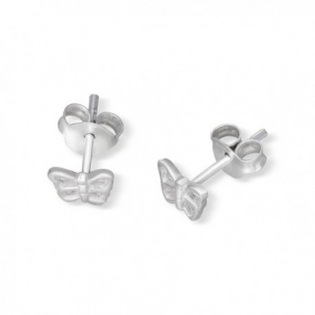 Sterling Silver Butterfly Rhodium Earrings in Women's Stud Earrings