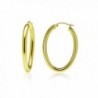 Sterling Silver 3mm Oval Hoop Earrings- Choose Size and Color - 25mm-Yellow - CX187LOCXUI