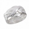 Six Piece Hard Puzzle Knot Weave Mesh Ring .925 Sterling Silver Band Sizes 6-12 - C0182M35ROA