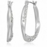 T Tahari Twist Hoop with Stones - Silver - C112NG6VR3G