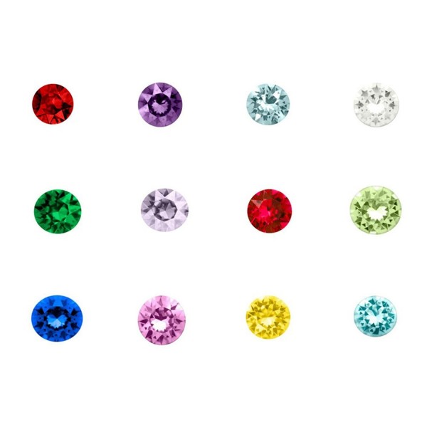 Q&Locket 12 Colors Heart/Round/Star Floating Charms For Living Memory Locket Necklace - Round Shaped - C212KIXSO03