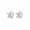 Sterling Silver Petite CZ Starfish Huggie Earrings - C211KXV6A0B