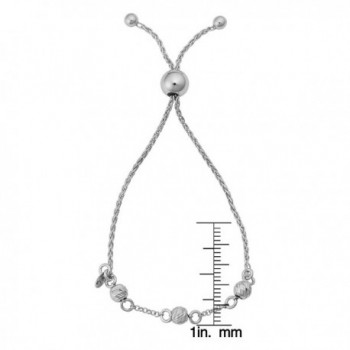 Sterling Silver Diamond cut Adjustable Bracelet in Women's Strand Bracelets