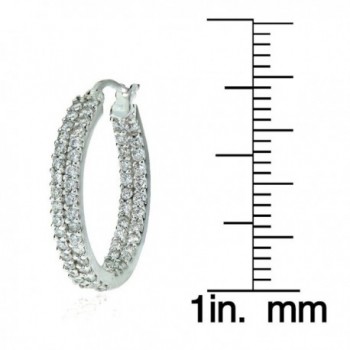 Sterling Silver Zirconia Inside Out Earrings in Women's Hoop Earrings