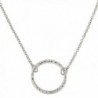 Sterling Silver Hammered Open Circle Pendant Necklace- 16"-18" - C111EYA16OR