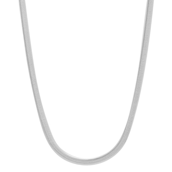 925 Sterling Silver Nickel-Free 3.1mm Herringbone Necklace Made in Italy + Bonus Polishing Cloth - CV12GF49HZF