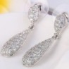EleQueen Zirconia Teardrop Earrings Silver tone in Women's Jewelry Sets