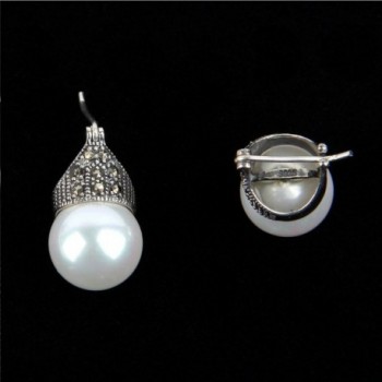 Luna Azure Sterling Marcasite Earrings in Women's Hoop Earrings