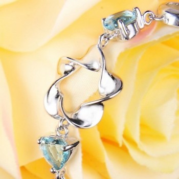 EleQueen Sterling Zirconia Bracelet Aquamarine