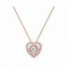 NANA Circle in Heart Dancing Stone Pendant S-Silver & Swarovski CZ with 0.8mm 22" Adjustable Box Chain - CU12NSNQMGF