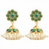 Khushi Purchase Women's Gold Finish Green Kempu Stones Jhumki (Small) Green - C011MJAMLOD