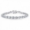 Bling Jewelry XOXO Hugs Kisses 925 Sterling Silver CZ Tennis Bracelet - CE113TJRFEP