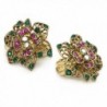 Earrings Flower Antique Crystal Filigree in Women's Clip-Ons Earrings