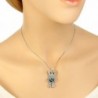 EleQueen Silver tone Necklace Swarovski Crystals in Women's Pendants