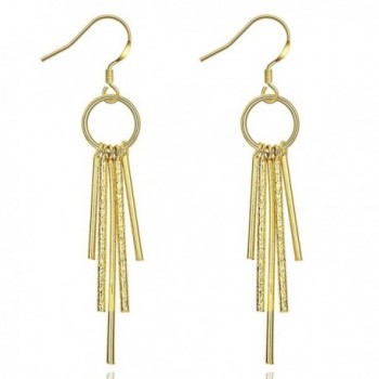 MXYZB Gold Plated Pillars Tassel Dangle Earrings Jewelry Gifts for Women Girls Hypoallergenic - CN187908TIT