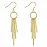 MXYZB Gold Plated Pillars Tassel Dangle Earrings Jewelry Gifts for Women Girls Hypoallergenic - CN187908TIT