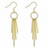 MXYZB Gold Plated Pillars Tassel Dangle Earrings Jewelry Gifts for Women Girls Hypoallergenic - CN187908TIT