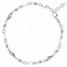 Fancy Link With Faceted Beads Chain Anklet In Sterling Silver - CV119T8AEID