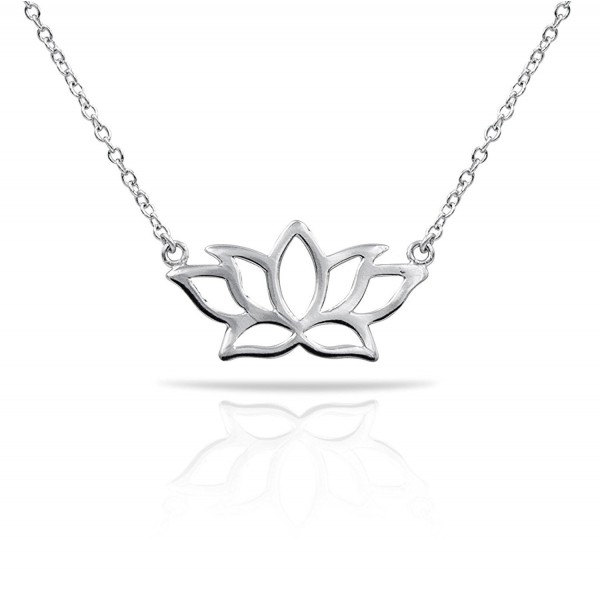 Lotus Flower Pendant Necklace 925 Sterling Silver for Women- 400mm ...