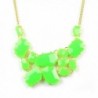 Huan Xun Women's Neon Acrylic Stone Cluster Bib Bubble Necklace - CB11E9UXHJP