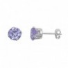 Sterling Silver Light Purple 3mm Round Cubic Zirconia CZ Stud Earrings - CZ115OX8EHL