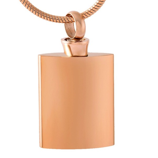 Wine Bottle Blank Stainless Steel Cremation Pendant Necklace Memory Ash Urn - rose gold - CZ1822CYLRE