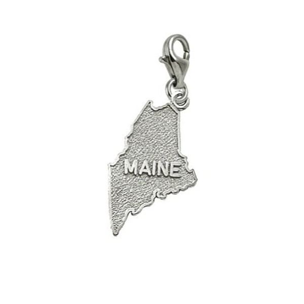 Maine Charm With Lobster Claw Clasp- Charms for Bracelets and Necklaces - C8184AEXEZW