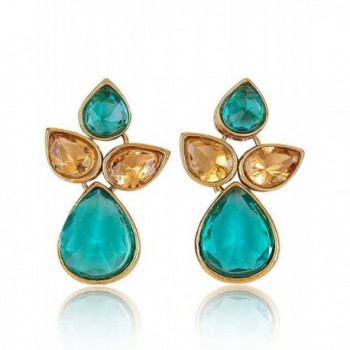 Crunchy Fashion Stylish Bollywood Traditional Indian Jewelry Kundan Crystal Stud Earrings for Women - CR12O31NT7D