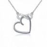 S925 Sterling Silver Infinity Love Heart Cubic Zirconia Pendant Necklace- 18" - CG12NT6IYDS
