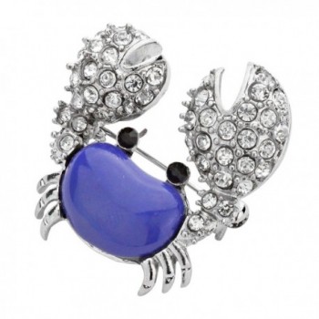 Rosemarie Collections Women's Blue Crab Brooch "Crabby" - C612FLY0AYL