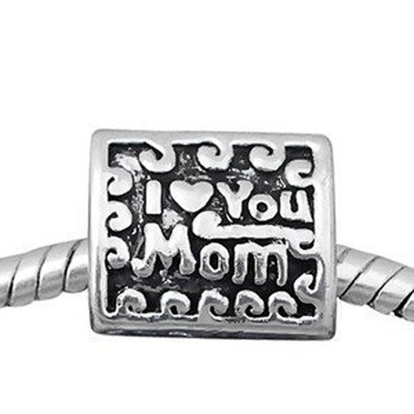  I Love You Mom 3 Sided Charm For Snake Chain Charm Bracelet - CZ11ILMOKH5