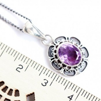 Handmade Sterling Genuine Amethyst Necklace