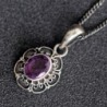 Handmade Sterling Genuine Amethyst Necklace in Women's Pendants