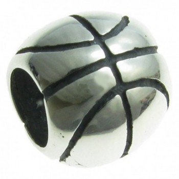 Sterling Silver Basketball European Style Bead Charm - C6115XS2TJB