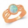 Yellow Gold Plated Sterling Silver Blue White Australian Opal Promise Ring Size 7 8 - Rose Gold White - CT186S3QQA6