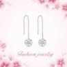 Sterling Silver Flower Threader Earrings in Women's Drop & Dangle Earrings