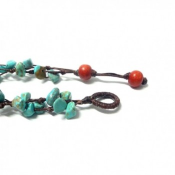 Blue Turquoise Color Bead Anklet in Women's Anklets