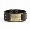 My Shape Eye of Horus Ra Thoth Udjat Leather Cuff Bracelet Egyptian Amulet Pagan Jewelry - Antique brass-Brown - CT185W7CMCT