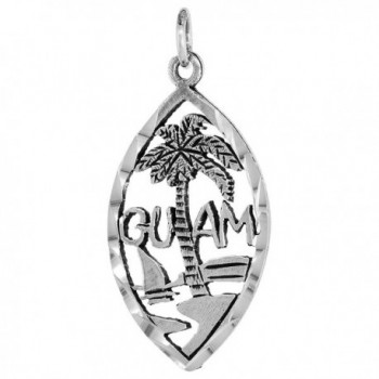 Sterling Silver Guam Word Pendant- 1 inch wide - CP115GOOXGT