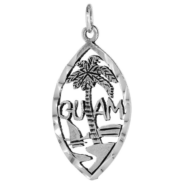 Sterling Silver Guam Word Pendant- 1 inch wide - CP115GOOXGT