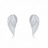 Sterling Silver Small Angel Wing Stud Earrings - C212NT5HOLY