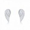 Sterling Silver Small Angel Wing Stud Earrings - C212NT5HOLY