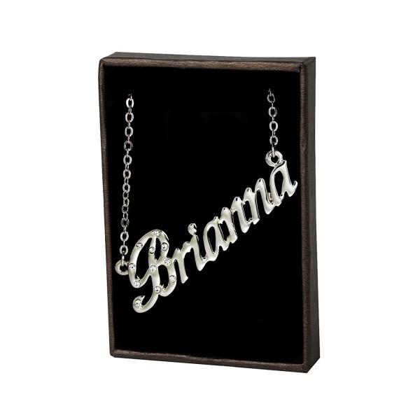 Name Necklace "Brianna" - 18K White Gold Plated - CJ11JNKYOC5